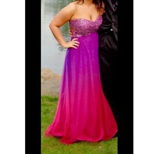 Purple and Pink Ombré Prom Dress